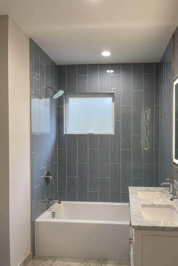 Completed bathroom remodel — custom design